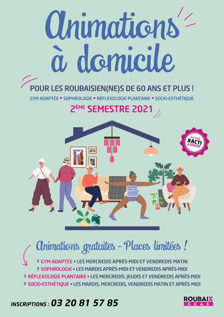 Affiche Animations à domicile CCAS Roubaix