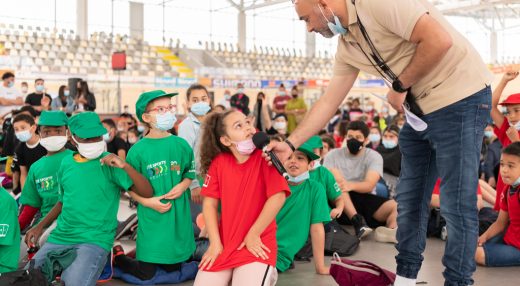 Jeunes présents au Stab Vélodrome pour le lancement de Roubaix Jeux 