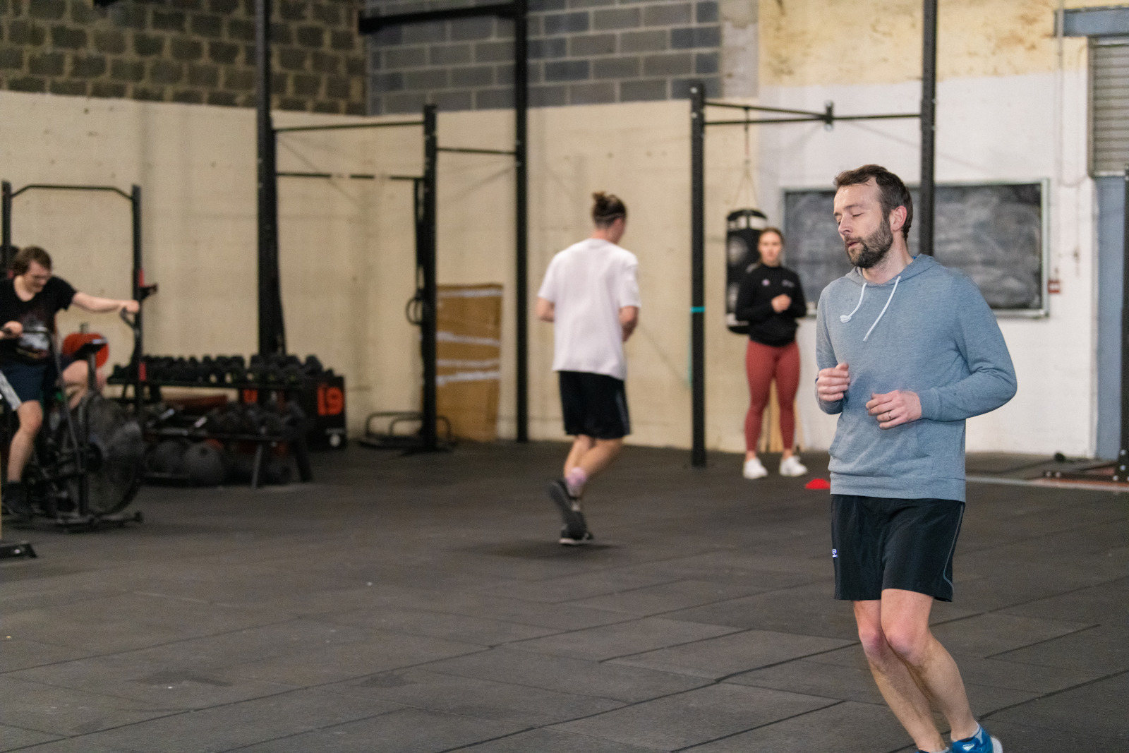 En pleine de séance de crossfit