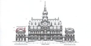 Plan d'illustration de l'Hôtel de ville de Roubaix