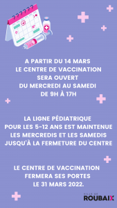 Illustration nouveaux horaires centre de vaccination