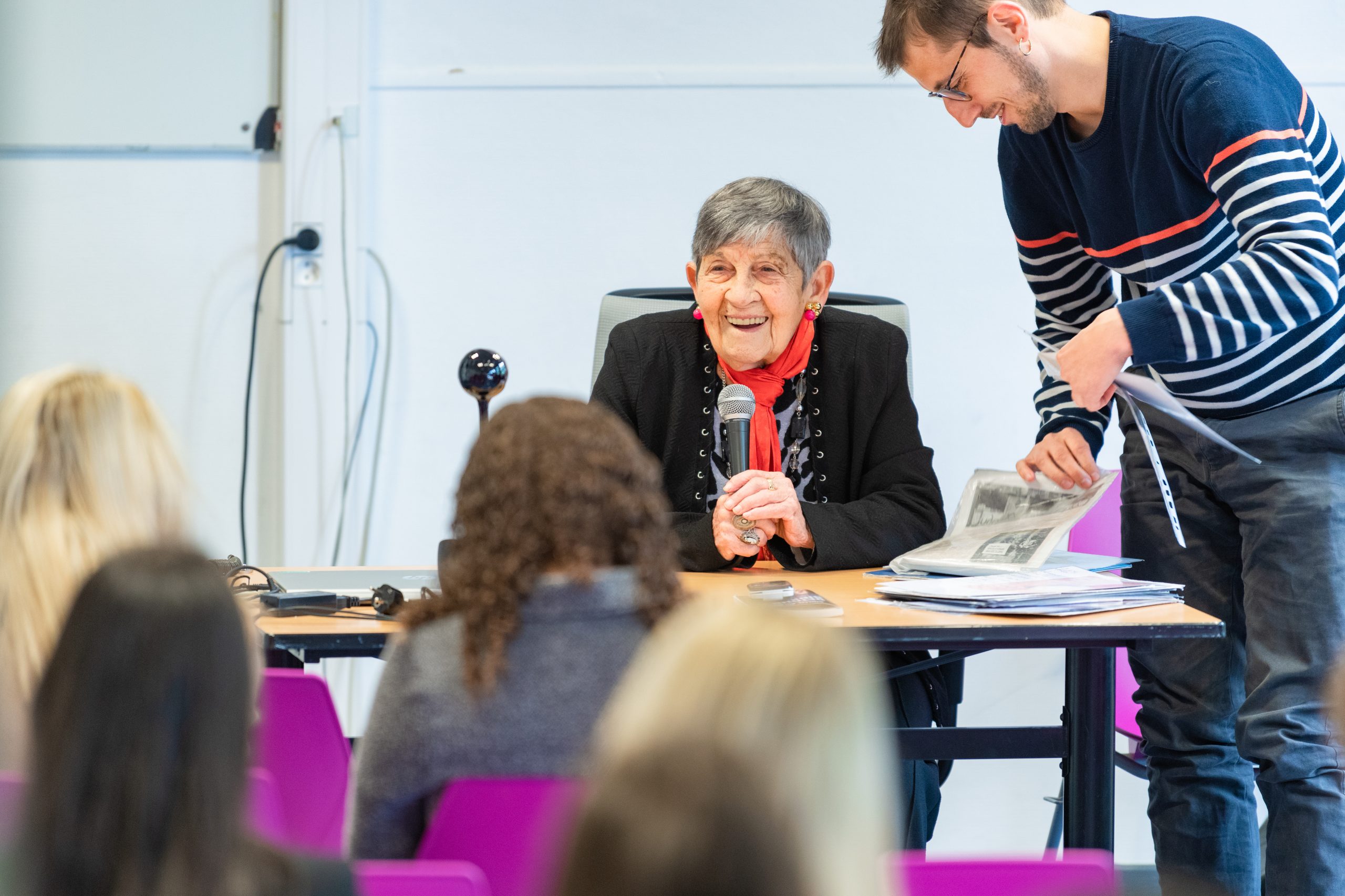Ginette Kolinka au lycée Van der Meersch