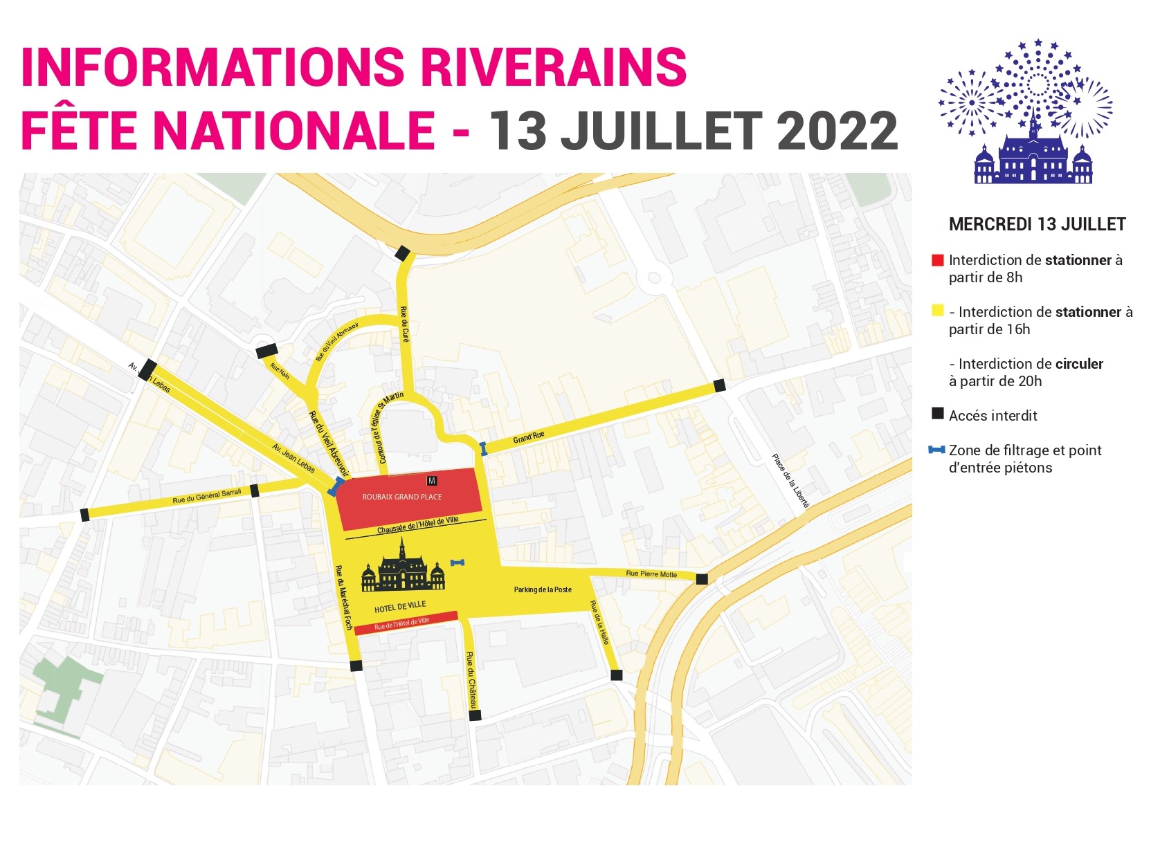 Plan de restriction de la circulation 13 juillet 2022