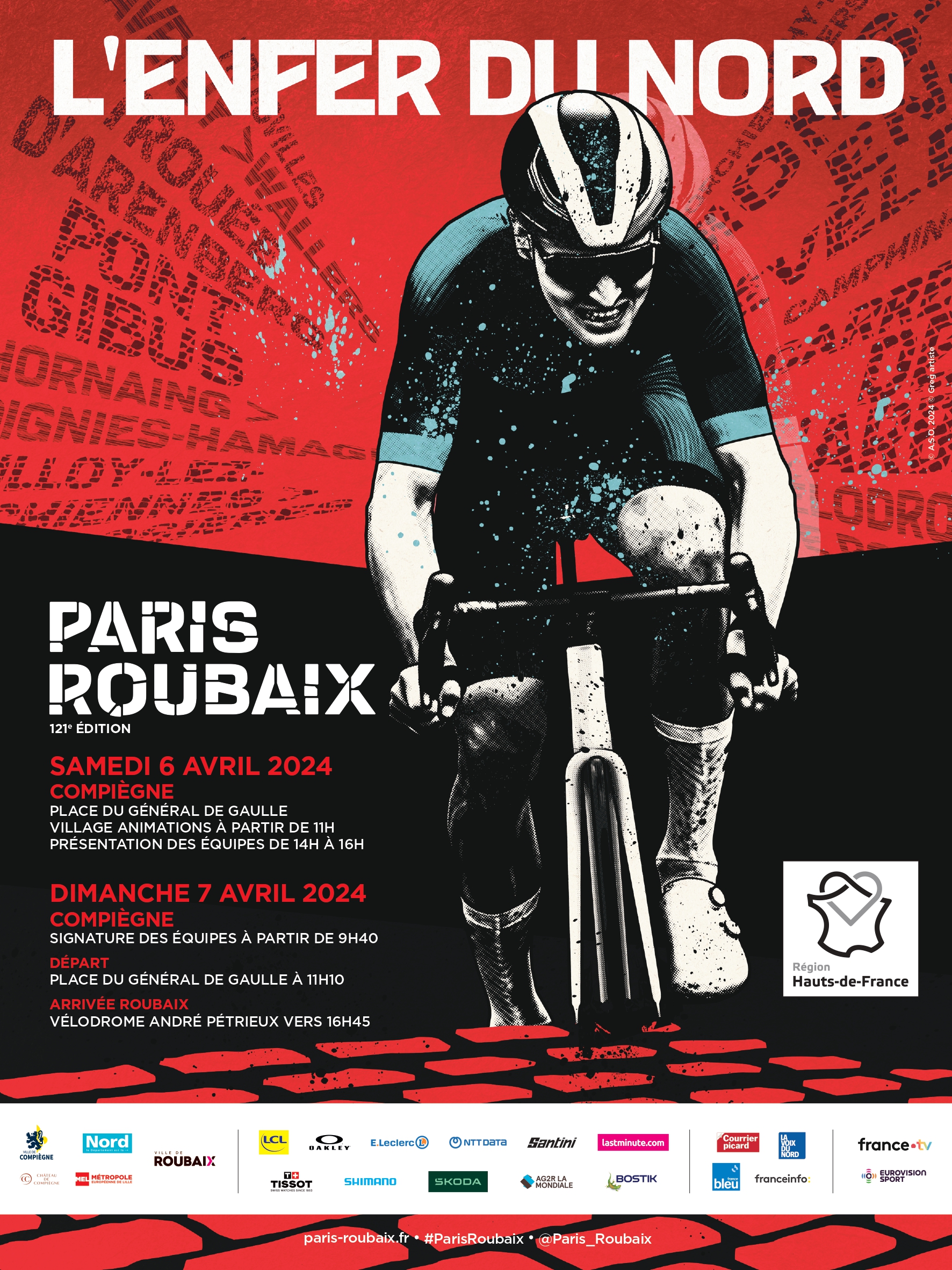 Affiche Paris-Roubaix 2024