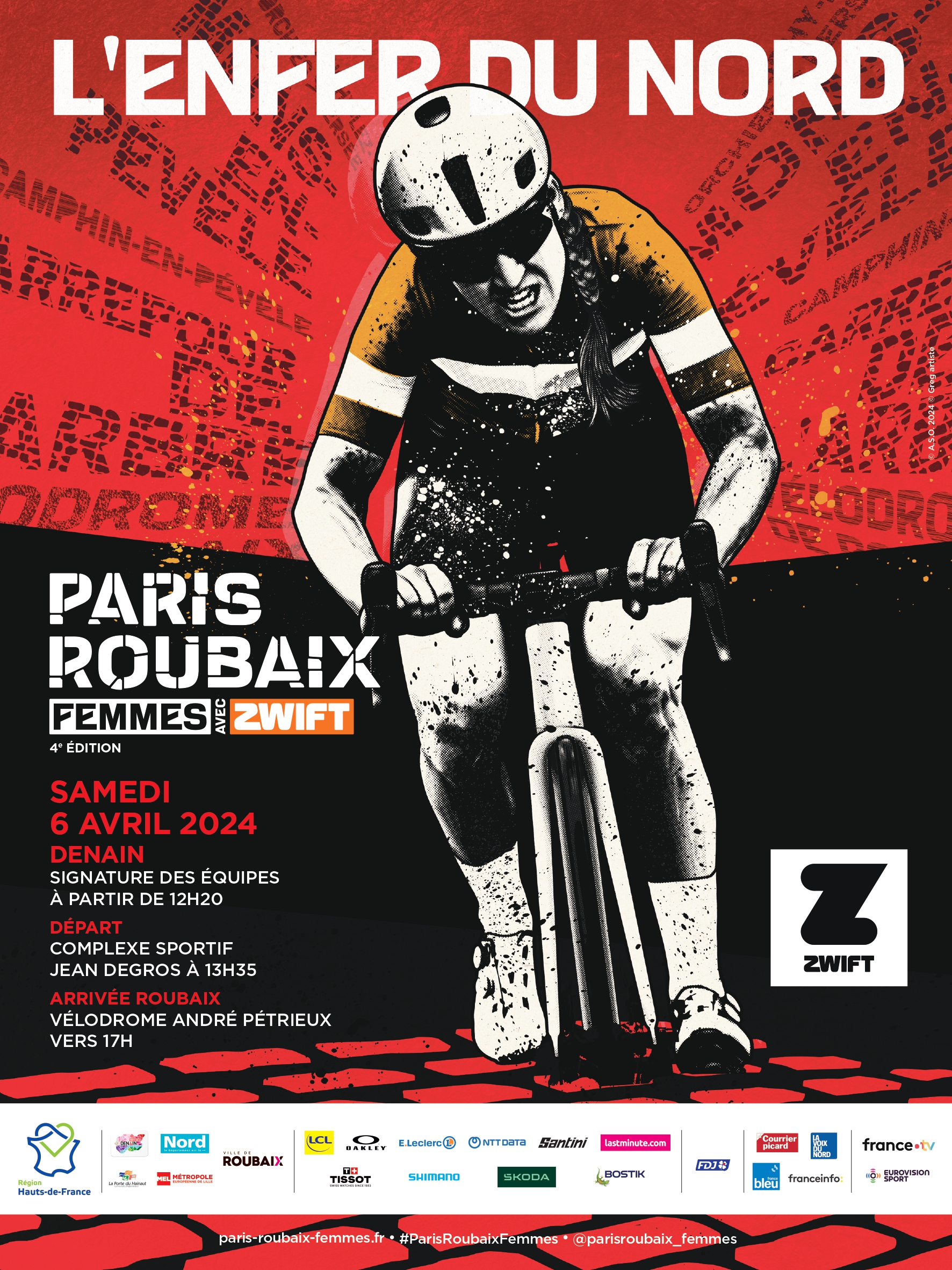Affiche Paris-Roubaix Femmes 2024