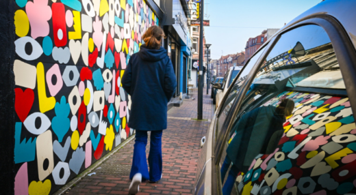 Fresque réalisée par l'artiste Lem rue de l' Epeule.