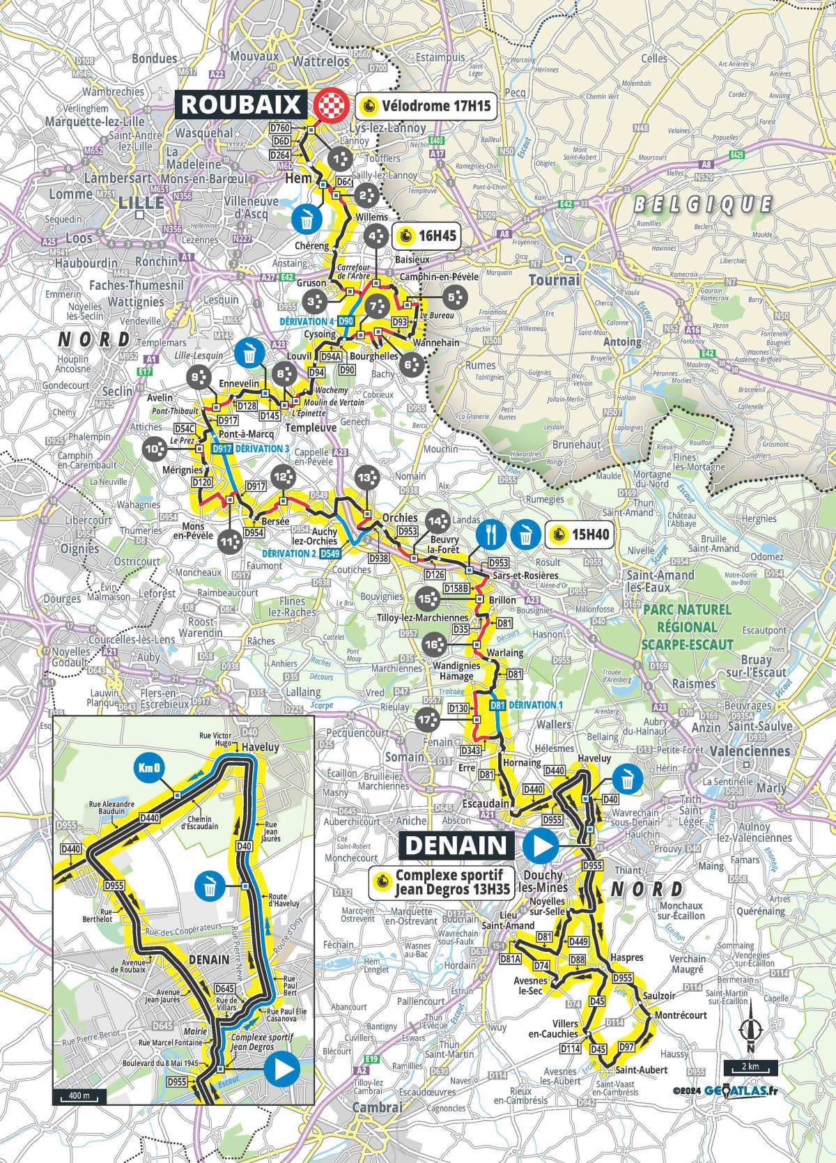 Le parcours Paris-Roubaix Femmes 2024
