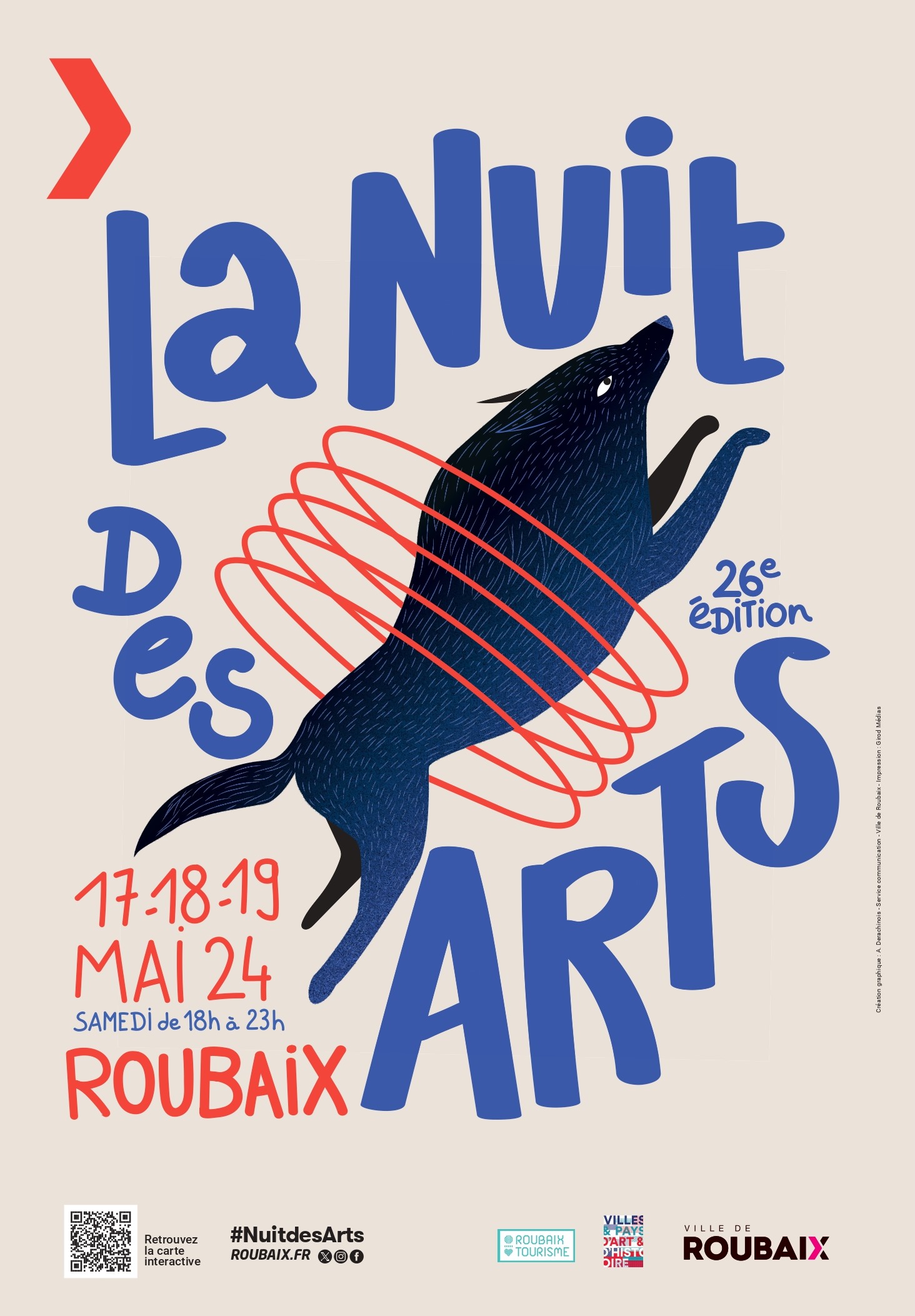 Affiche 26 édition Nuit des Arts Roubaix