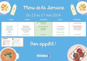Menu de la Semaine du 13 au 17 mai 2024