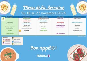 Menu de la Semaine du 18 au 22 novembre 2024