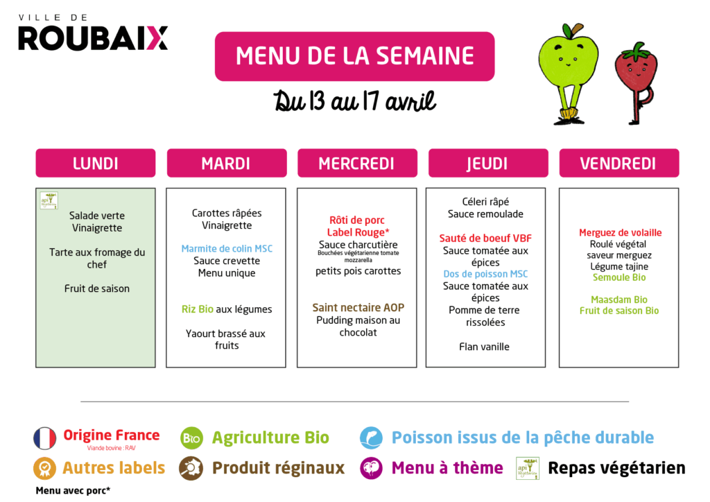 Menu Du 13 au 17 avril 2026@2x